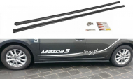 Prahové lišty Mazda 3 BM (Mk3) Facelift 2017-  černý lesklý plast
