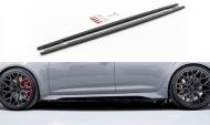 Prahové lišty V.2 Audi RS6 C8 černý lesklý plast