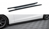 Prahové lišty V.2 Tesla Model S Plaid Mk1 Facelift černý lesklý plast