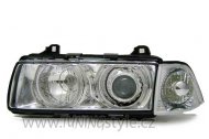 Přední světla angel eyes BMW E36 92-98 limo chromové