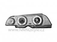 Přední světla angel eyes BMW E46 Limo 98-01 chrom