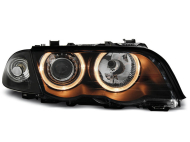 Přední světla angel eyes BMW E46 limo/touring - černé 98-01