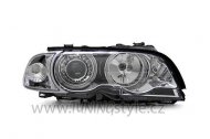 Přední světla angel eyes BMW E46 limo/touring - chromové -01