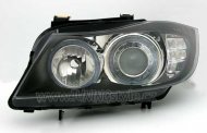 Přední světla angel eyes BMW E90/E91 Limo/Touring 05-09 černá LED blinkr