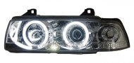 Přední světla angel eyes CCFL BMW E36 limo 92-98 chromová