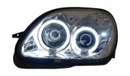 Přední světla angel eyes CCFL Mercedes Benz SLK 96-04 chrom