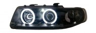 Přední světla angel eyes CCFL Seat Leon 99-05 černá