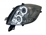 Přední světla angel eyes CCFL Toyota Yaris 06-09 chrom