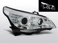 Přední světla angel eyes s LED BMW E60/E61 03-07 chrom