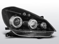 Přední světla angel eyes s LED Renault Clio 05-09 černá
