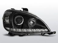 Přední světla čirá s LED Mercedes-Benz M W163 01-05 černá