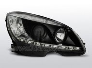 Přední světla čirá s LED Mercedes-Benz W204 07-11 černá