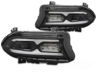 Přední světla FULL LED pro DODGE CHARGER 2014-2023 černá