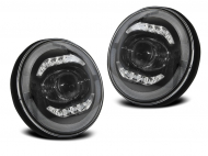 Přední světla LED angel eyes Jeep Wrangler  TJ/LJ/JK 96-18 černá