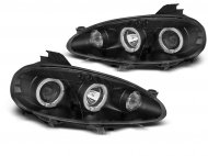 Přední světla LED, angel eyes, Mazda MX5 01-05 černá