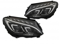 Přední světla LED projektor, s LED denními světly, Mercedes-Benz C W205 14-18 černá