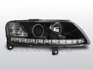 Přední světla s Angel eyes a LED AUDI A6 C6 04-08 černá