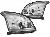 Přední světla s LED bar, LED dynamický blinkr, Toyota Land Cruiser 120 03-09 chromová