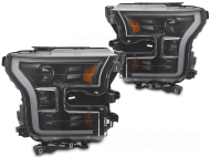 Přední světla s LED BAR pro FORD  F150 MK13 2014-2017 černá