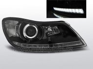 Přední světla s LED denními světly Škoda Octavia II 09-12 černá