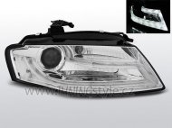 Přední světla s LED denními světly TubeLight Audi A4 B8 08-11 xenon chrom