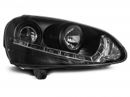 Přední světla s LED denními světly VW Golf V 03-09 černé xenon