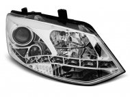 Přední světla s LED denními světly VW Polo 6R 09-14 chromová