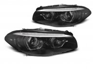 Přední světla s LED dynamickým blinkrem, 3D LED Angel Eyes DRL BMW 5 F10/F11 xenon 10-15 černá
