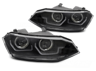 Přední světla s LED dynamickým blinkrem, denní svícení, pro VW Polo VI 2G 2017-2021 černá