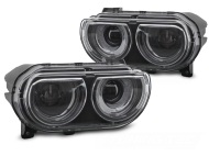 Přední světla s LED pro DODGE CHALLENGER 2008-2014 černá