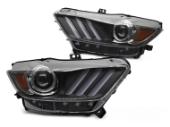 Přední světla s LED, pro Ford Mustang 2014-2017 xenon černá