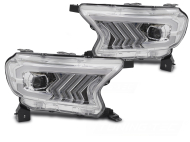 Přední světla s LED pro FORD RANGER V 2016-2022 chrom