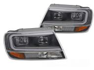 Přední světla s LED pro JEEP GRAND CHEROKEE 1999-2005 černá