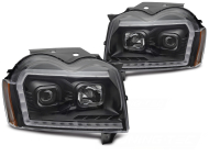 Přední světla s LED pro JEEP GRAND CHEROKEE 2005-2008 černé