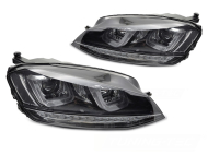 Přední světla s LED pro VW GOLF 7 2013-2017 black line