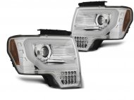 Přední světla s LED TUBE a LED blinkrem, FORD F150 MK12 08-14 chromová