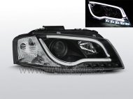 Přední světla s LED TubeLights denními světly Audi A3 8P 03-08 černá