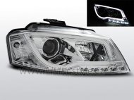 Přední světla s LED TubeLights denními světly Audi A3 8P 08-12 chrom