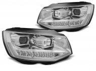 Přední světla TubeLights s LED denními světly, LED dynamický blinkr - VW T6 chrom
