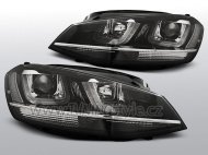 Přední světla U-LED BAR denní světla VW Golf 7 12- černá, chrom line