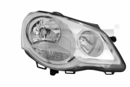 Přední světlo levé - VW POLO 05- H1/H7 chromované