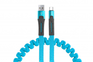 Pružinový kabel USB+USB-C 120cm FullLINK UC-14