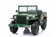 Elektrické retro autíčko military 4x4 zelené