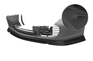 Spoiler pod přední nárazník CSR CUP pro Porsche 911/996 2002-2006 - černý matný