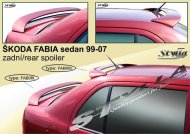 Spoiler střešní, křídlo Stylla Škoda Fabia I sedan