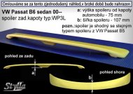 Spoiler zadní kapoty 3-body, křídlo Stylla VW Passat 3BG/B5 sedan 00-04