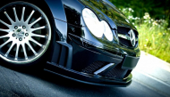 Spojler pod nárazník lipa Mercedes CLK W209 Black (SL Black Series Look) černý lesklý plast