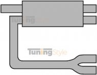 Sportovní výfuk ULTER SPORT Univerzální , výstup před tlumičem duplex double 80mm vstupní pr. 50Mm