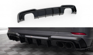 Zadní difuzor double duplex Audi A3 S-Line Sportback 8V Facelift černý lesklý plast