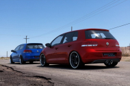 Zadní difuzor VW Golf 5 R32 Look pro VW Golf 6 černý lesklý plast